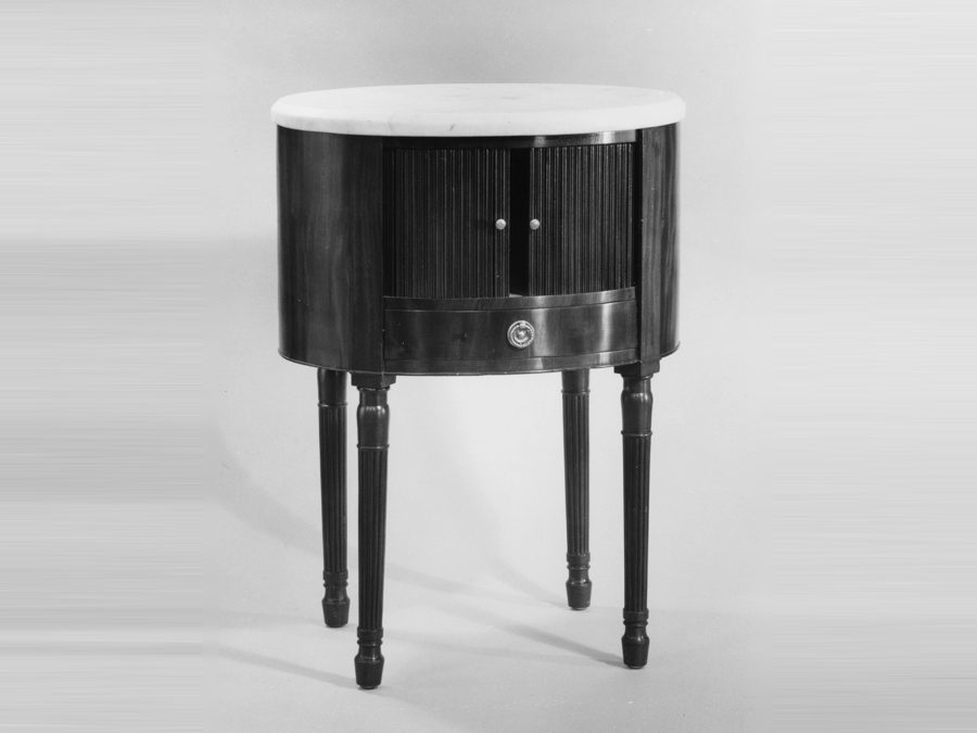 Bedside table with a marble top